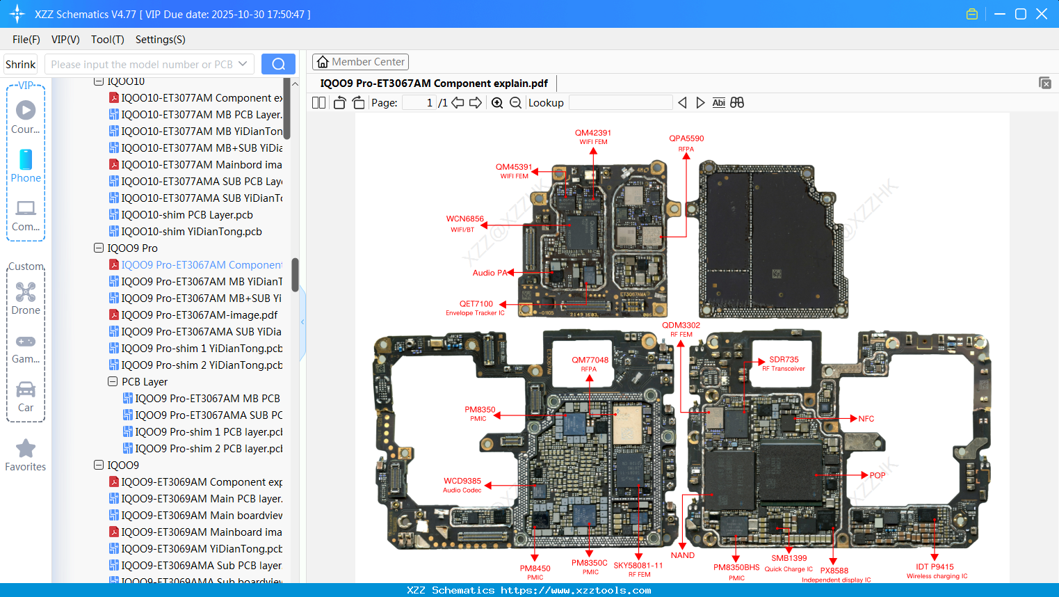 VIVO IQOO9 Pro-ET3067AM Component Explain